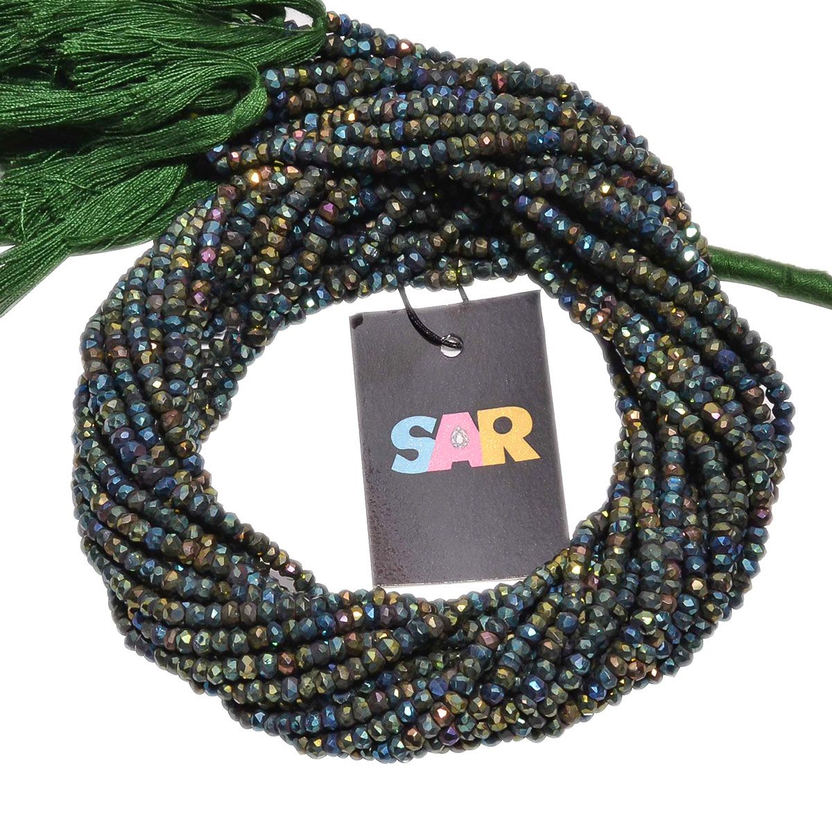 Multi Pyrite Gem Stone Beads in Roundel Shape, Size 3.5-4mm