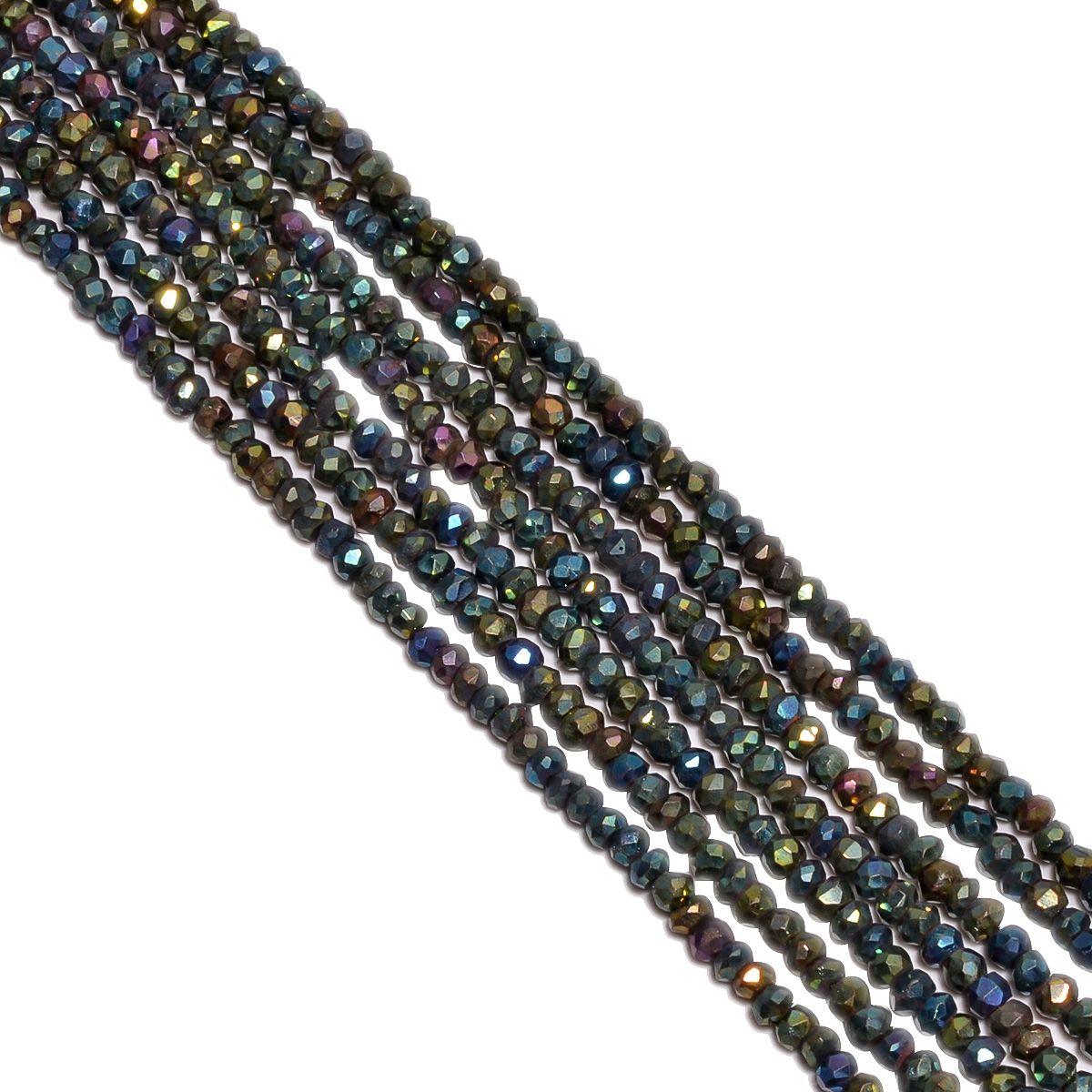 Multi Pyrite Gem Stone Beads in Roundel Shape, Size 3.5-4mm