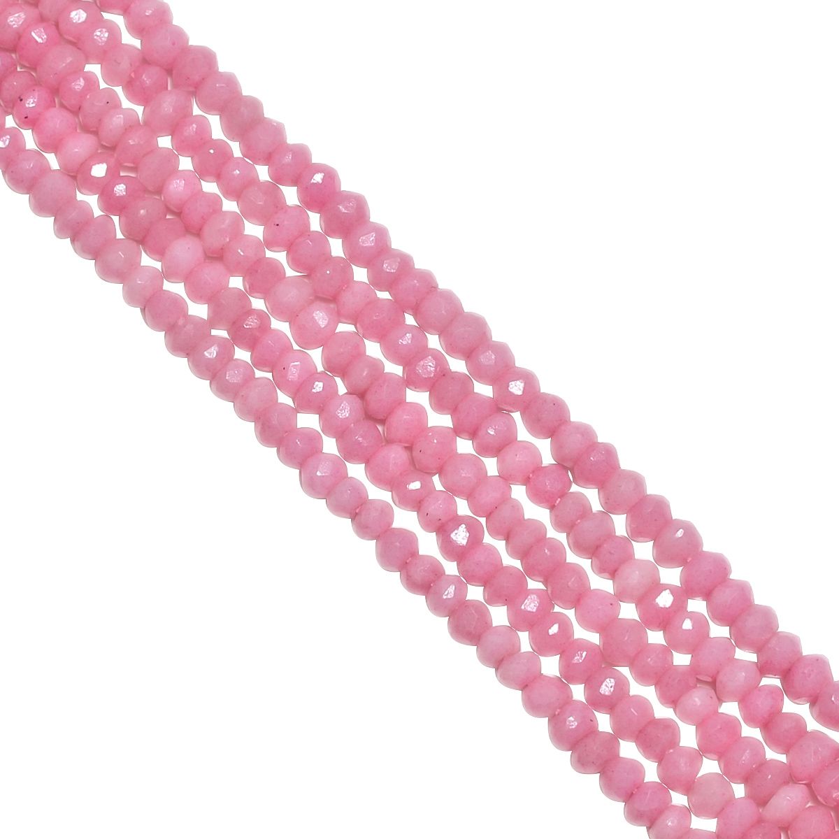 Pink Opal Faceted Roundel Beads - Opal Beads Strand (Dark) 2.5-4mm)