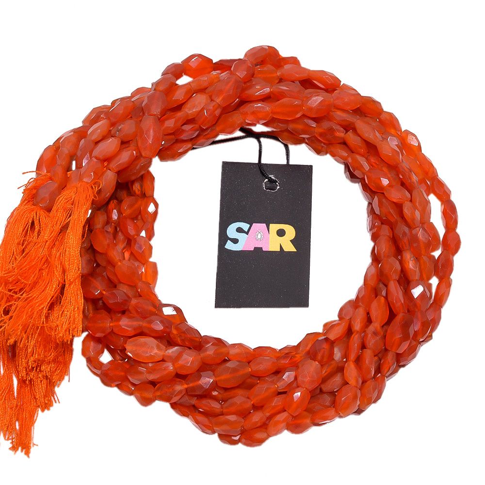 Carnelian 7x6-11x8mm Faceted Oval Beads Strand, Carnelian Faceted Oval Beads, Carnelian