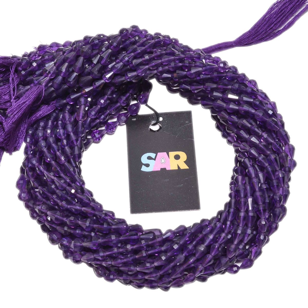 Africa Amethyst 5x3-6x4mm Faceted Streight Drill Drop Beads Strand, Dark Amethyst Faceted Straight Drill Drop Beads, Amethyst Drop Beads