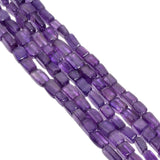 African Amethyst 4x7mm Smooth Cube Beads Strand, Dark Amethyst Plain Cube Beads, Amethyst Cube Beads Strand
