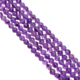 Brazil Amethyst 4-6mm Smooth Round Ball Beads Strand, Amethyst Plain Round Ball Beads, Amethyst Beads Strand
