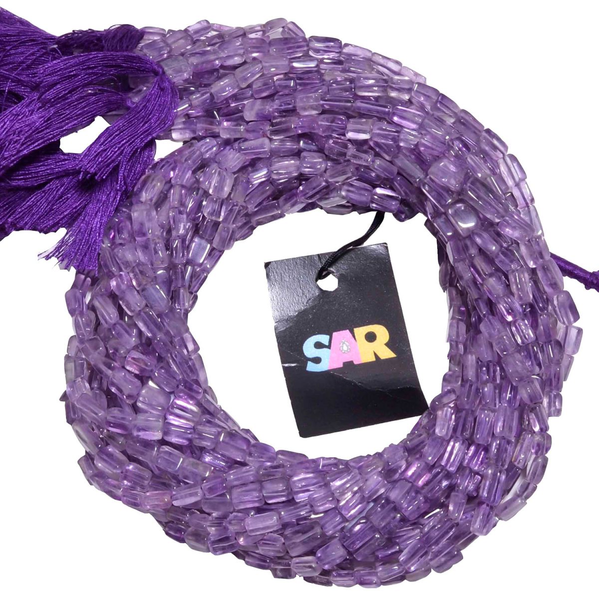 Brazil Amethyst 4x7mm Smooth Cube Beads Strand, Lite Amethyst Smooth Beads, Brazil Amethyst Plain Cube Beads