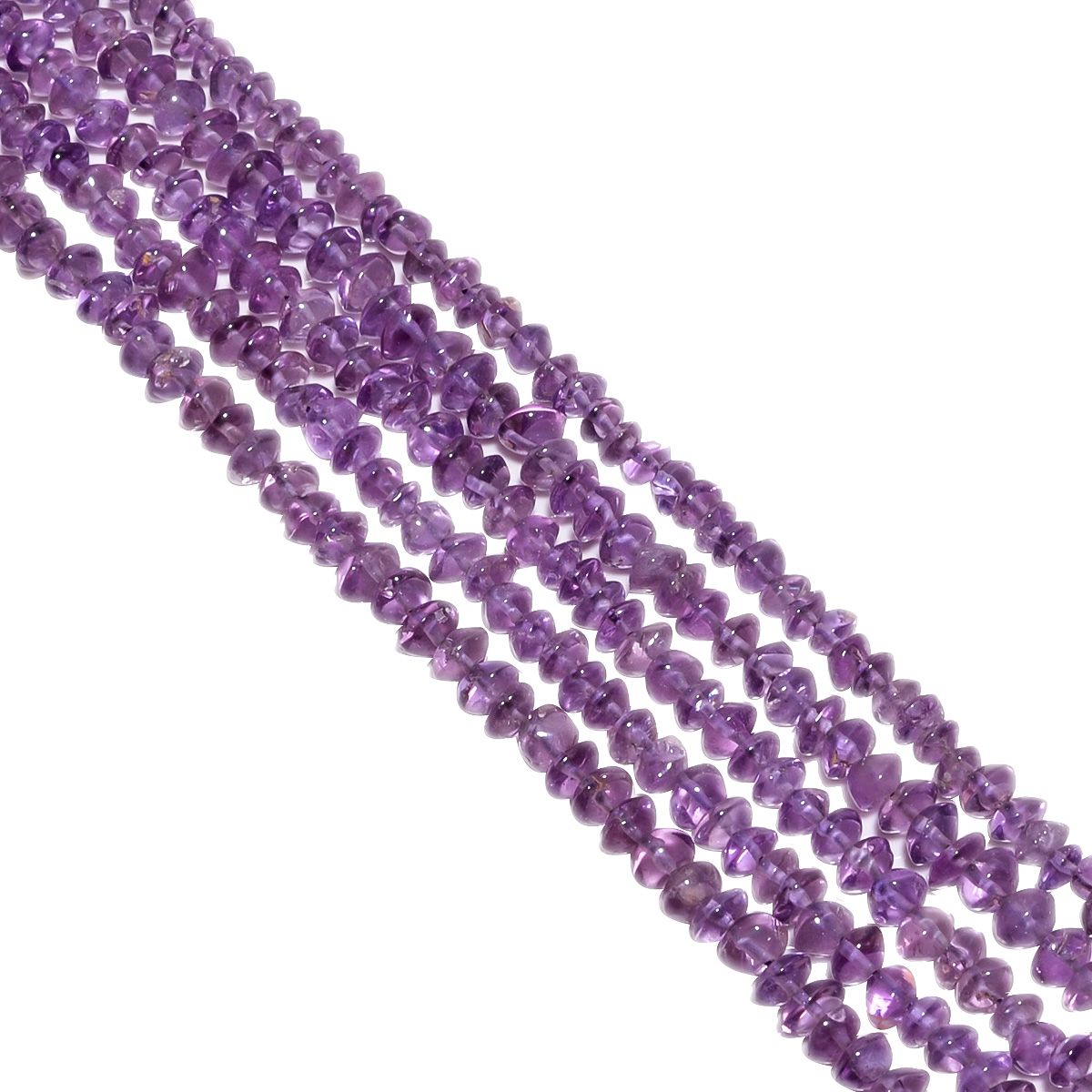 Brazil Amethyst 3.5-5mm Smooth Roundel Beads Strand, Amethyst Smooth Roundel Beads Strand, Brazil Amethyst Plain Beads