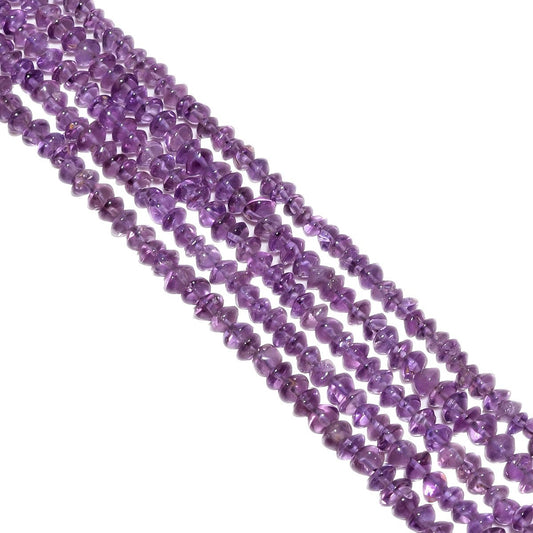 Brazil Amethyst 3.5-5mm Smooth Roundel Beads Strand, Amethyst Smooth Roundel Beads Strand, Brazil Amethyst Plain Beads