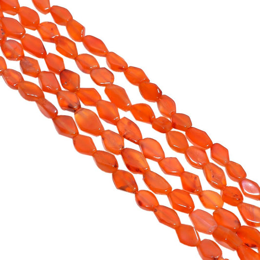 Carnelian 8x5-10x7mm Smooth Kite Beads Strand, Carnelian Plain Kite Beads, Carnelian Stone Beads