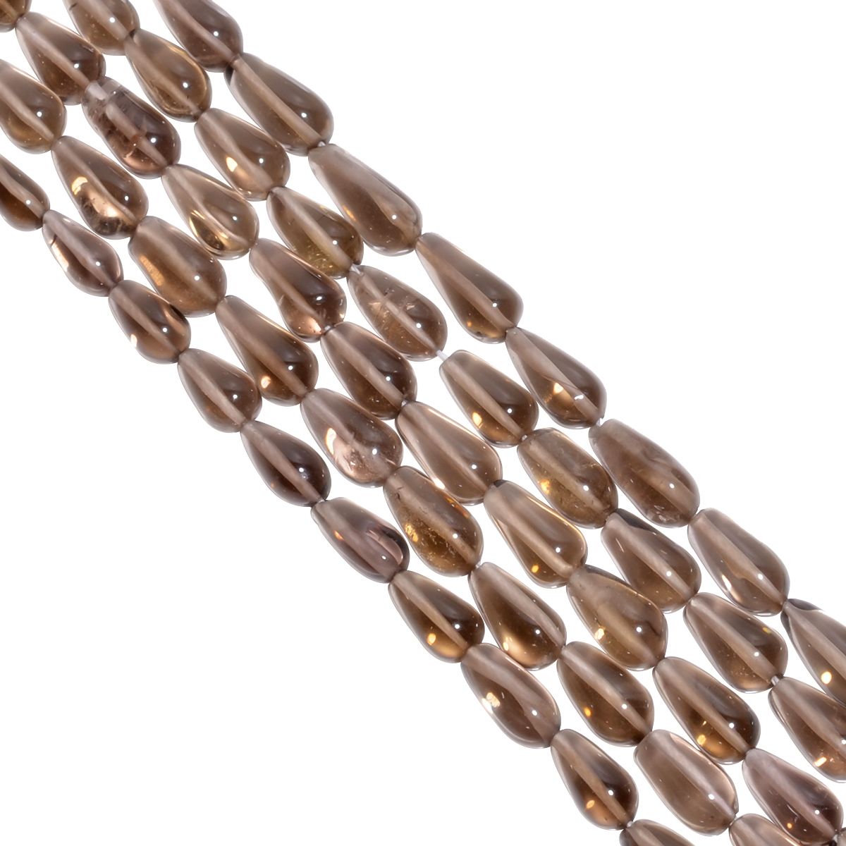 Smoky Quartz 5x9-6x10mm Smooth Drop Beads Strand, Smoky Quartz Plain Drop Beads, Smoky Quartz