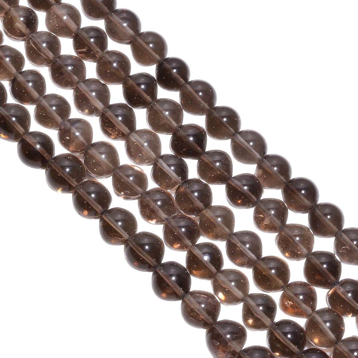 Smoky Quartz 9mm Smooth Round Beads Strand, Smoky Quartz Plain Round Beads, Smoky Quartz