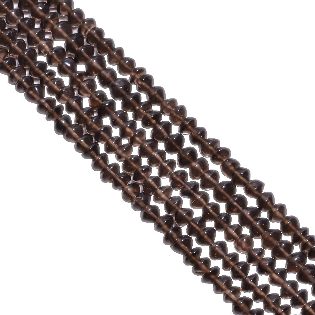 Smoky Quartz 5-6.5mm Smooth Roundel Beads Strand, Smoky Quartz Plain Roundel Beads, Smoky Quartz Beads Strand