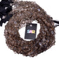 Smoky Quartz 7mm Smooth Coin Beads Strand, Smoky Quartz Plain Coin Beads, Smoky Quartz