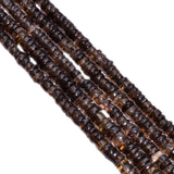 Smoky Quartz 5-5.5mm Smooth Roundel Beads Strand, Smoky Quartz Plain Roundel Beads, Smoky Quartz Beads Strand