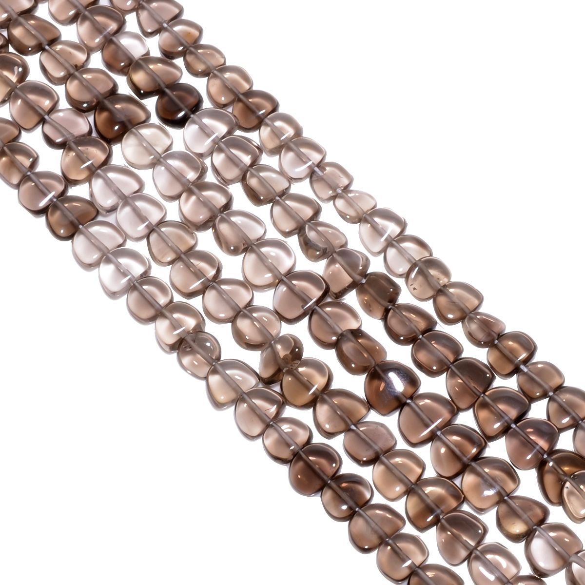 Smoky Quartz (Shaded) 7x5-8x10mm Smooth ''D'' Beads Strand, Smoky Quartz Shaded D Shape Beads, Smoky Quartz