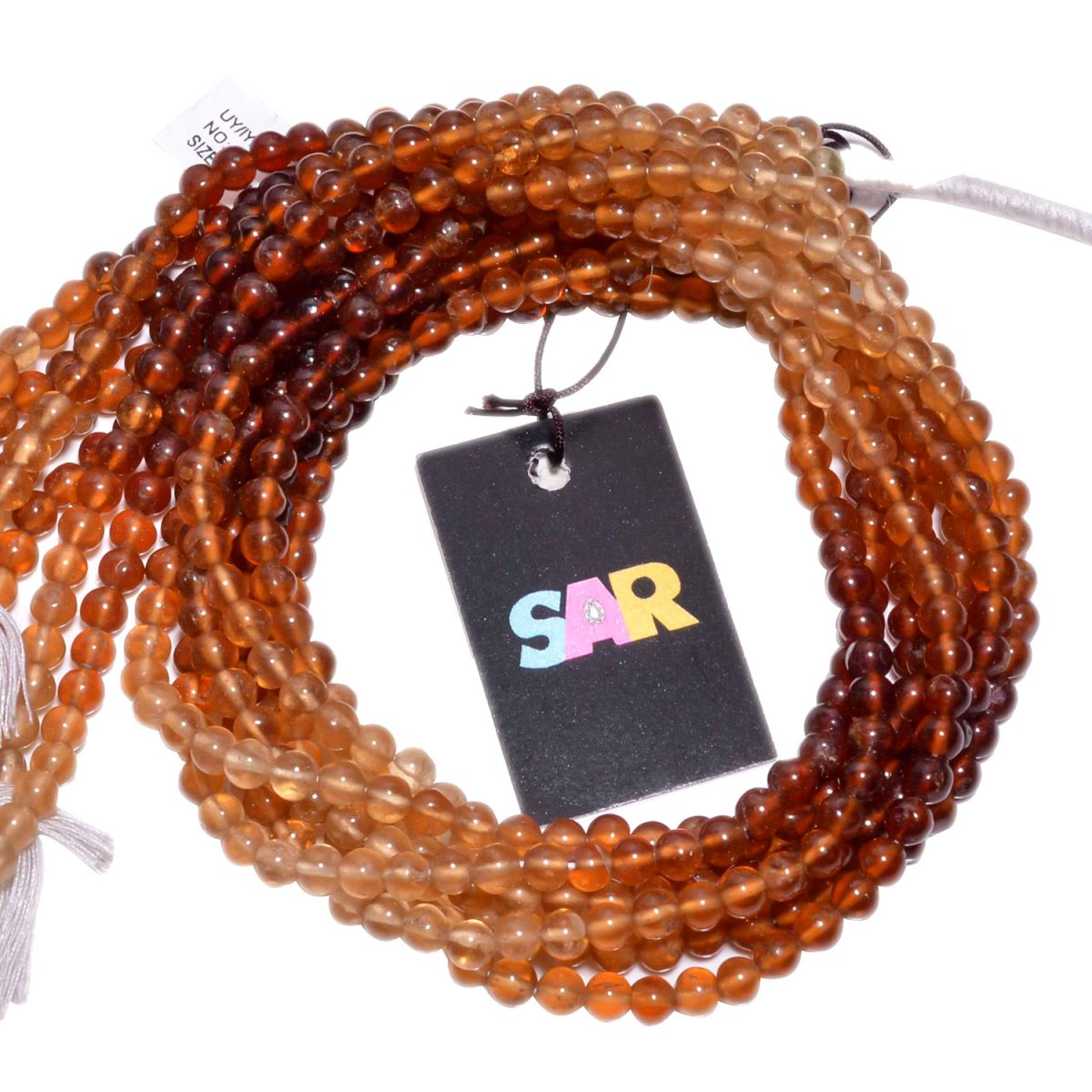 Hessonite Garnet ( Shaded) Plain Stone Beads 5 MM - Round Ball Shape