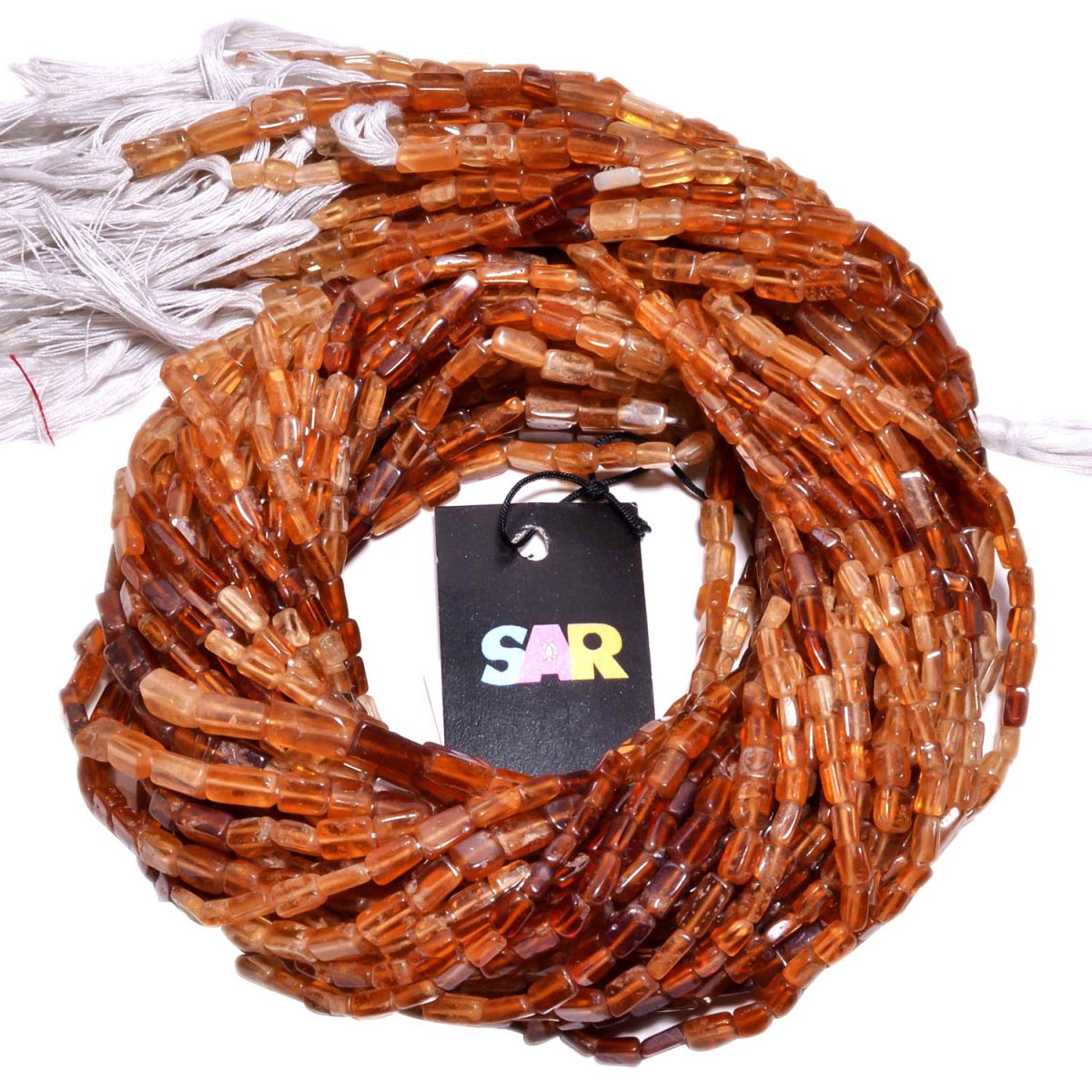 Hessonite Garnet  Plain Stone Beads Rectangle Shape, (4x7-5x9mm Size)