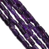 African Amethyst 8x6-22x8mm Smooth Tube Beads Strand, Amethyst Smooth Faceted Tube Beads, African Amethyst