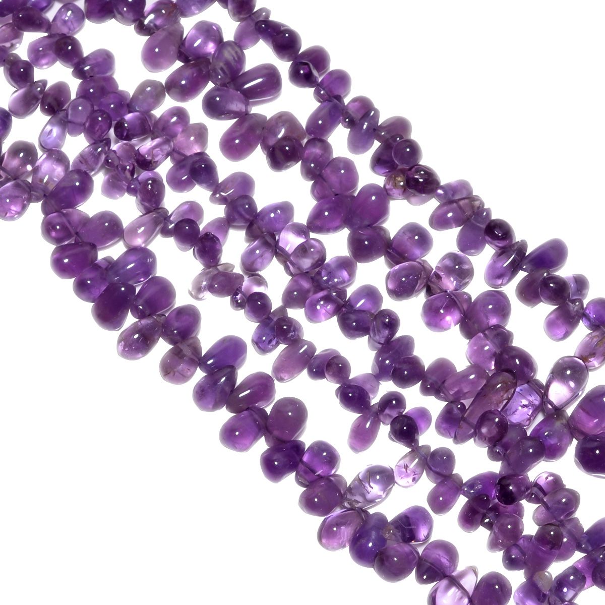 Brazil Amethyst 9x6-8x5mm Smooth Drops Beads Strand, Lite Amethyst Plain Drop Beads, Amethyst Drop Shape Beads
