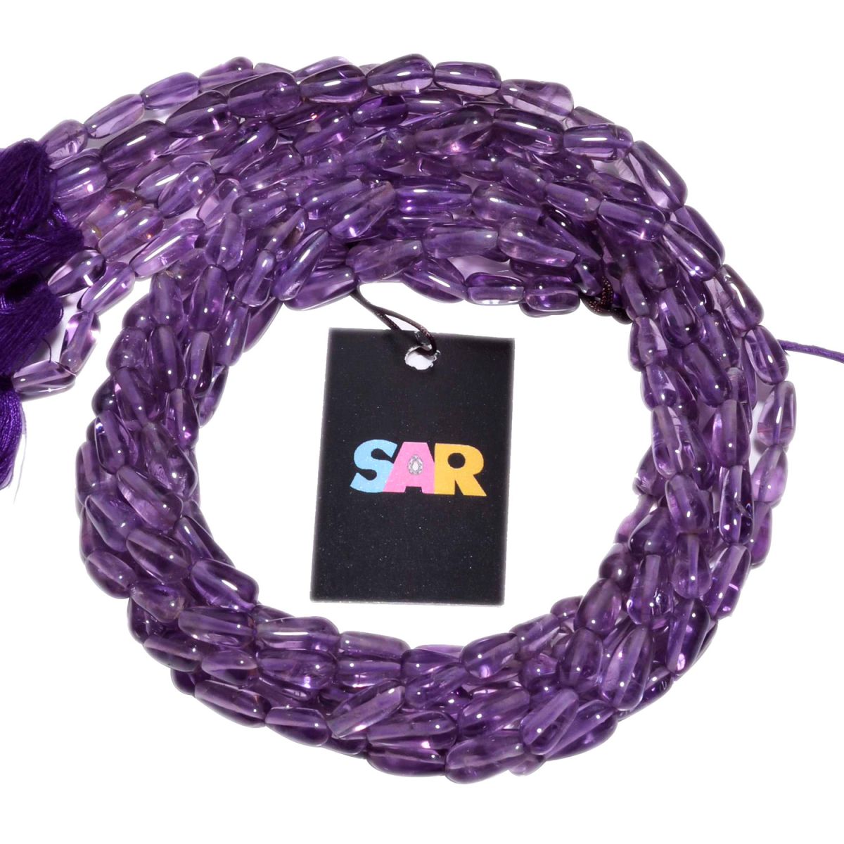 Brazil Amethyst 7x4-12x5mm Smooth Drops Beads Strand, Brazil Amethyst Faceted Plain Drop Beads, Amethyst Drop Beads