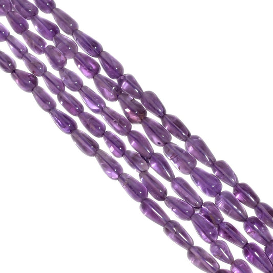 Brazil Amethyst 7x4-12x5mm Smooth Drops Beads Strand, Brazil Amethyst Faceted Plain Drop Beads, Amethyst Drop Beads