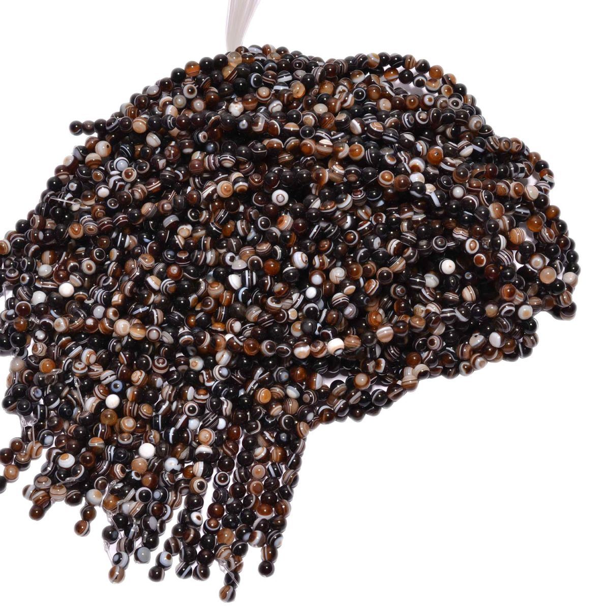 Eye Agate Plain Stone Beads 6mm With Round Ball Shape