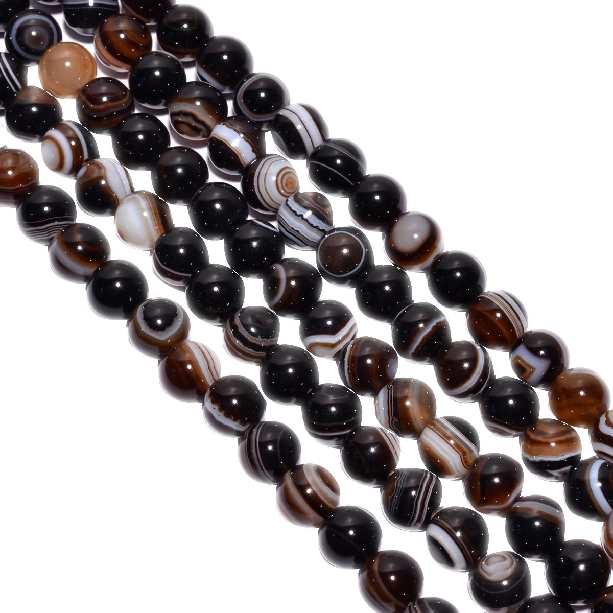 Eye Agate Plain Stone Beads Round Ball Shape, (8 mm Size)