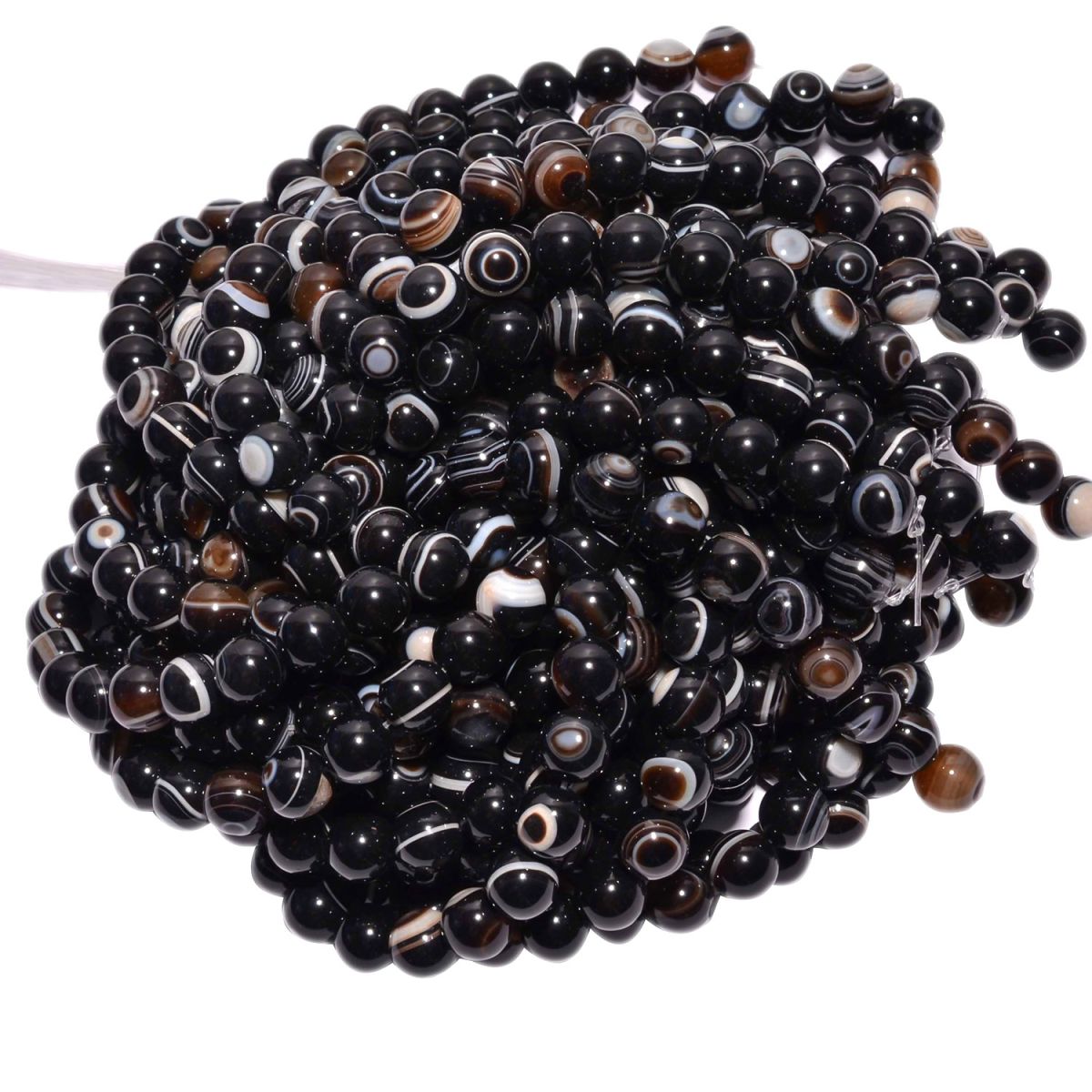 Eye Agate  Round Ball SHape Plain  Semi Precious Stone Beads -12 mm Size