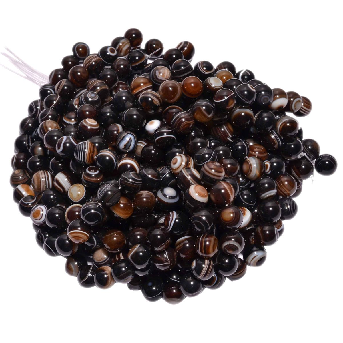 Eye Agate  Smooth Beaded Beads Round Ball Shape 14 mm Semi Precious Stone