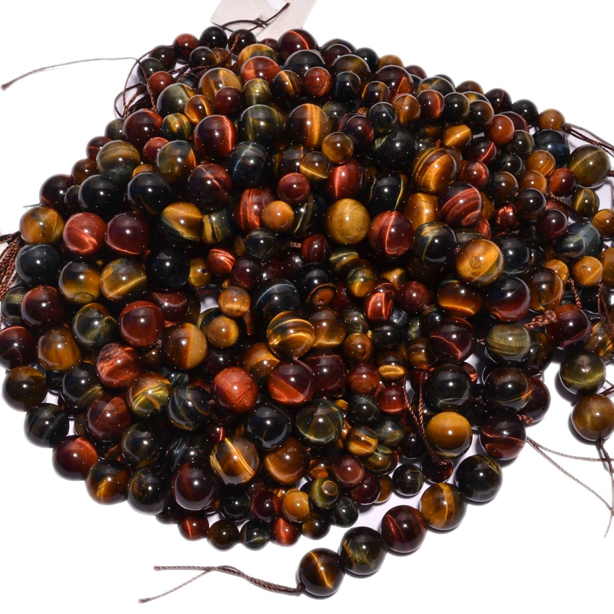 Multi Tiger Eye Smooth 8 mm Beads-Round Ball Shape