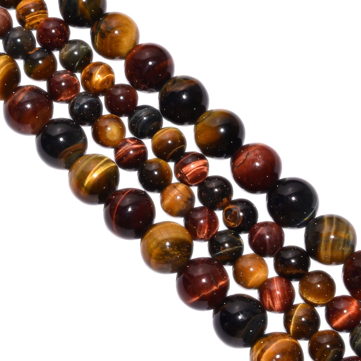Multi Tiger Eye Smooth 8 mm Beads-Round Ball Shape