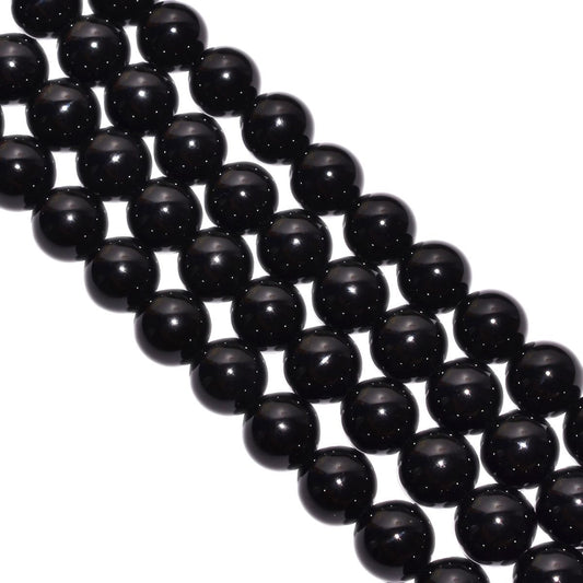Black onyx Plain Beads Round Ball Shape Strand In 6 mm - view 3