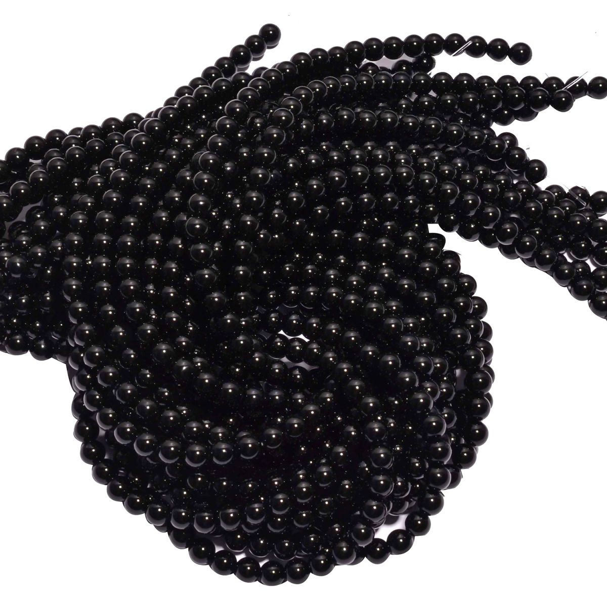 Black onyx Plain Beads Round Ball Shape Strand In 6 mm