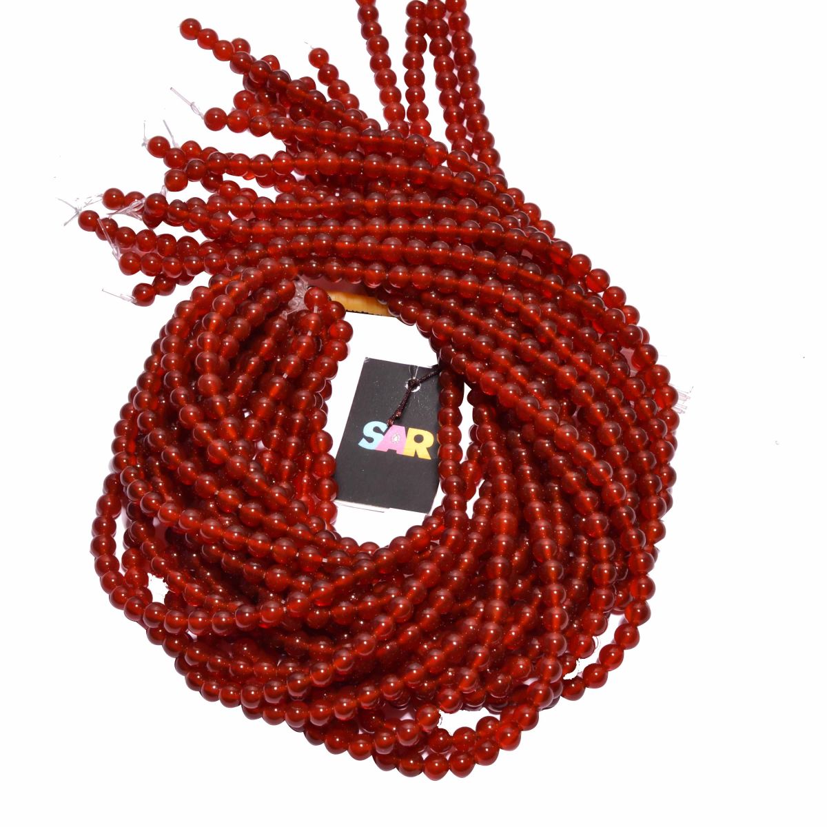 Carnelian Plain Beads Round Ball Shape Strand In 6 mm