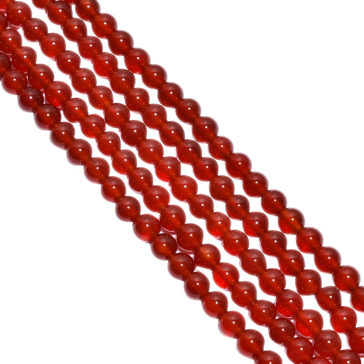 Carnelian Plain Beads Round Ball Shape Strand In 6 mm