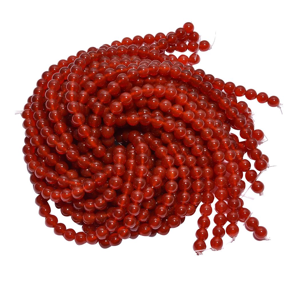 Carnelian Plain Stone Beads-8 mm Size And Round Ball Shape