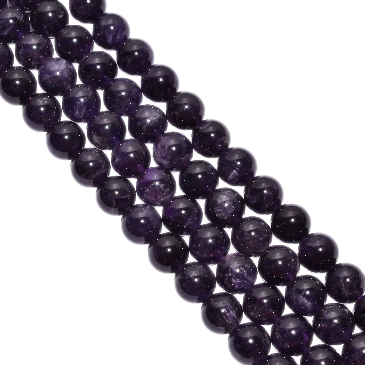 African Amethyst Round Ball Shape-12mm Smooth Stone Beads