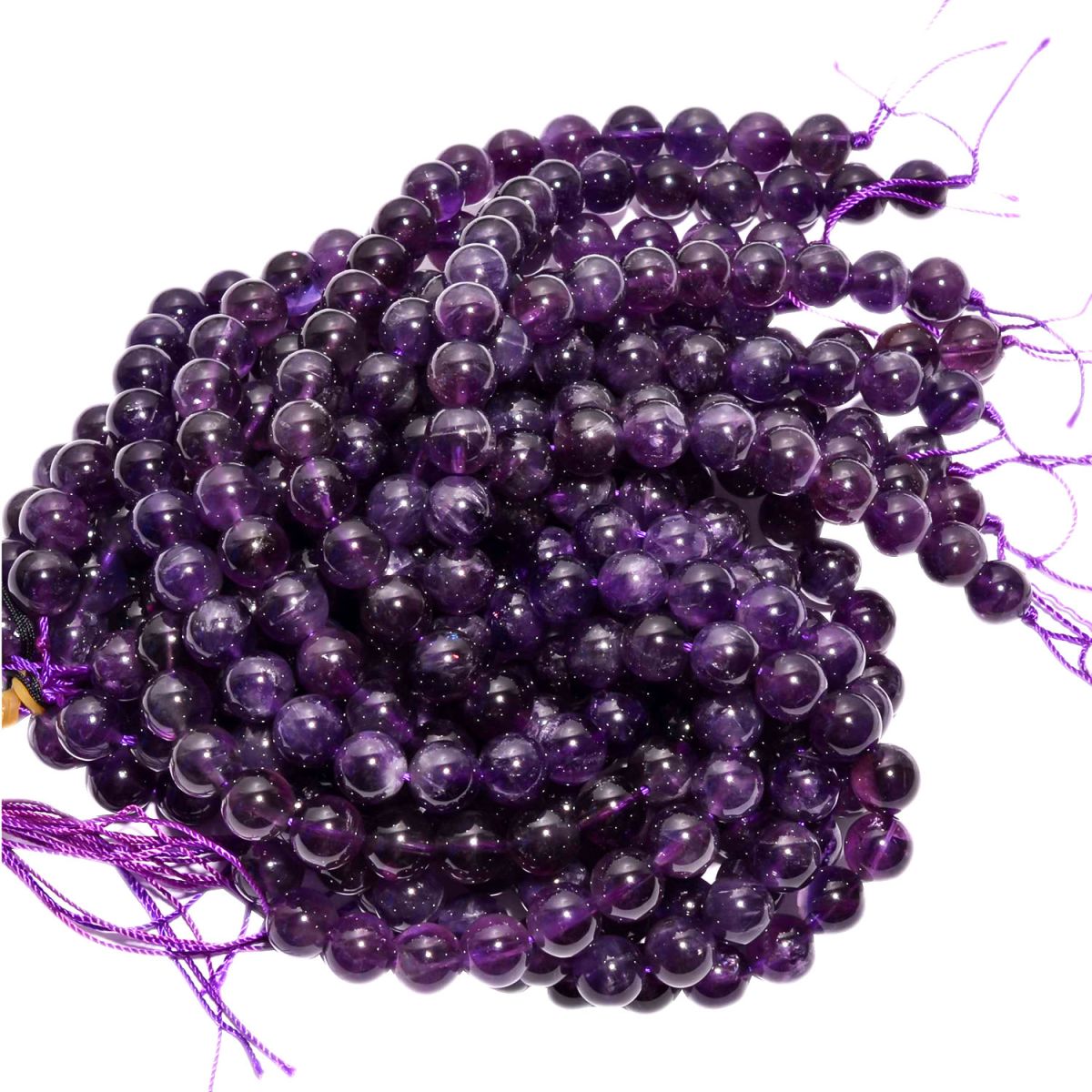 African Amethyst 10-10.5mm Smooth Round Beads Strand, Amethyst Plain Round Beads, Dark Amethyst Round Beads Strand