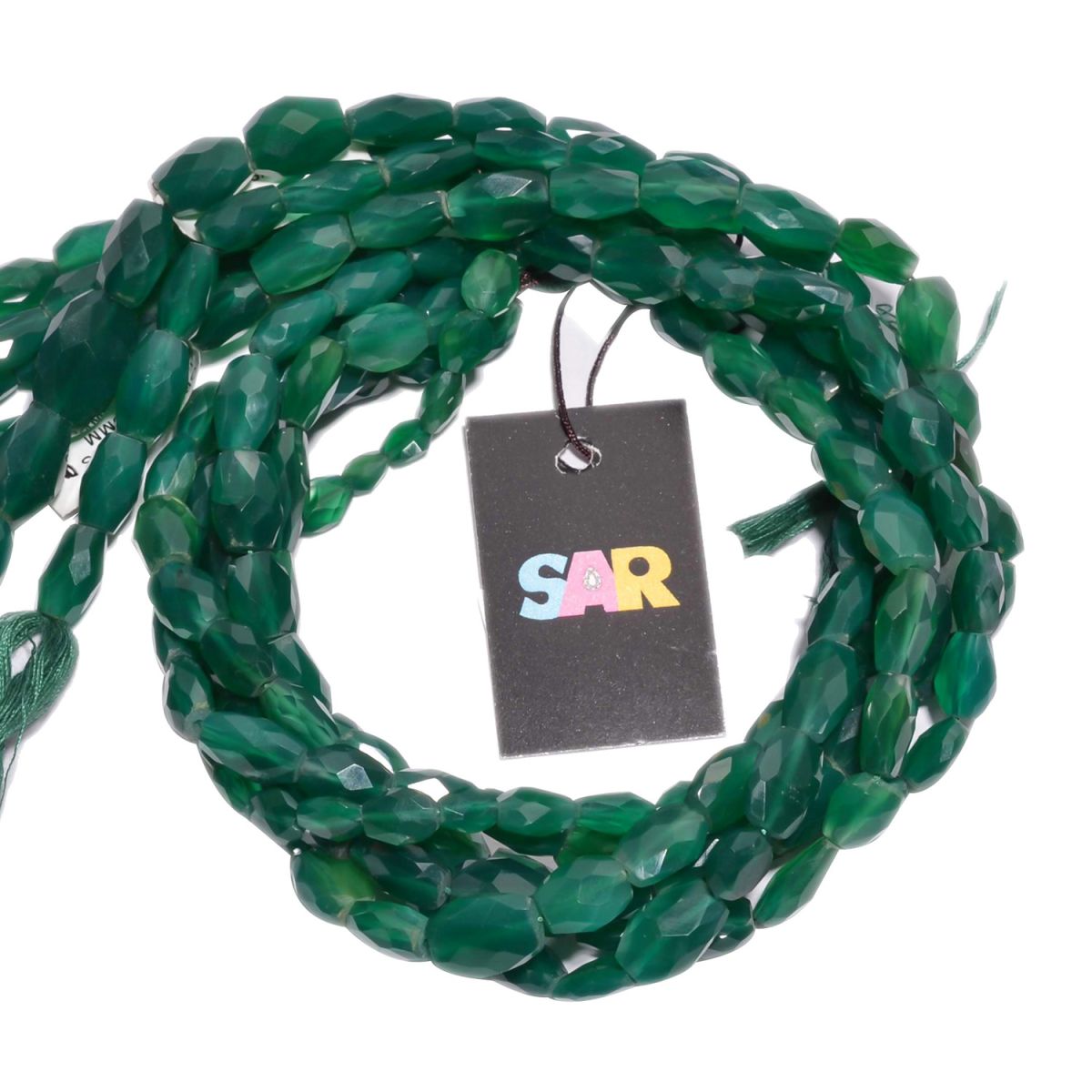 Green Onyx Faceted  and Natural Stone Beads - 9x8-16x12mm With Oval Shape