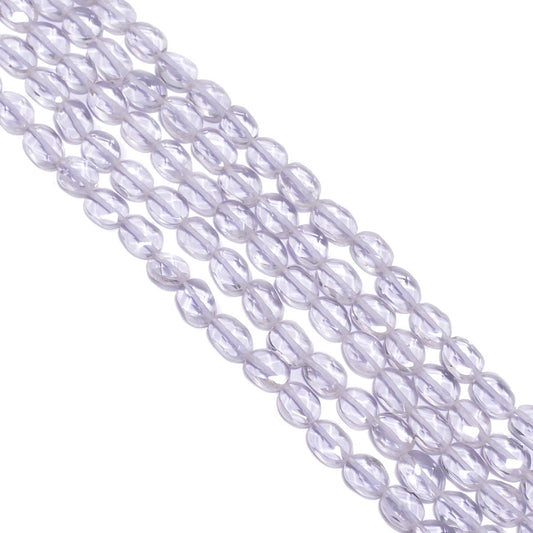Crystal Quartz Faceted Stone Beads - 6x7-6x10mm Size And Oval Shape