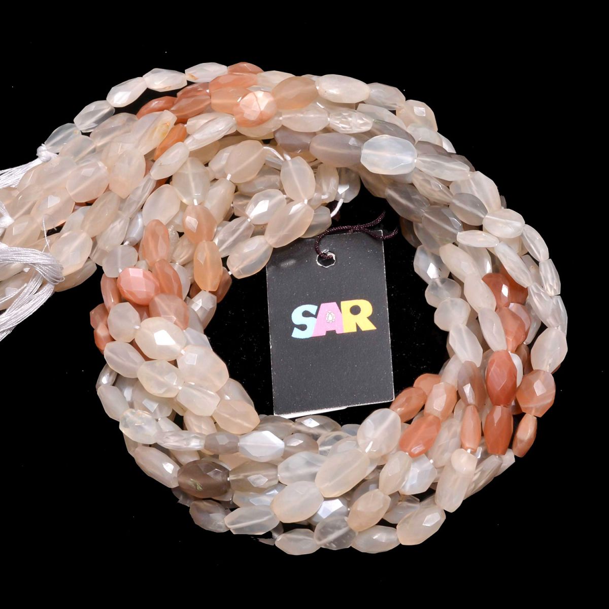 Multi Moonstone Faceted 8x7-10x8mm  Stone Beads- Oval Shape