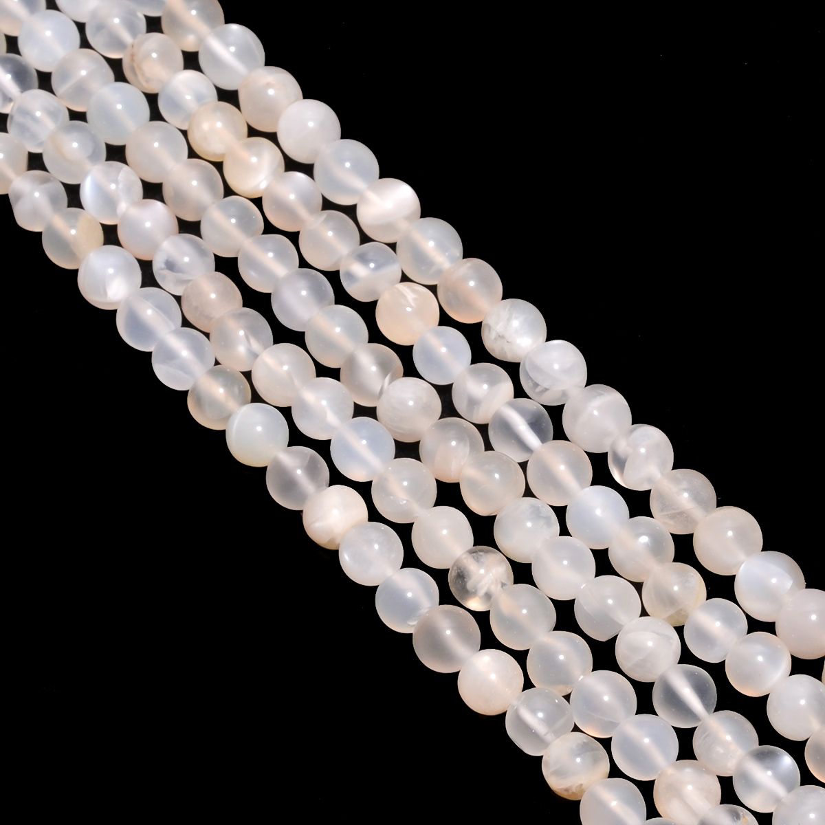 Rainbow Moonstone Smooth Natural Stone Beads - 6 mm Size And Round Ball Shape