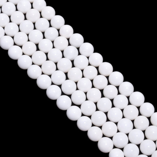White Shell Plain Beads Round Ball Shape,  (10mm)