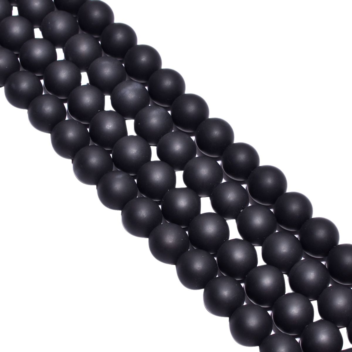 Black Onyx Matt Plain Beaded Beads Round Ball Shape, (10 mm)