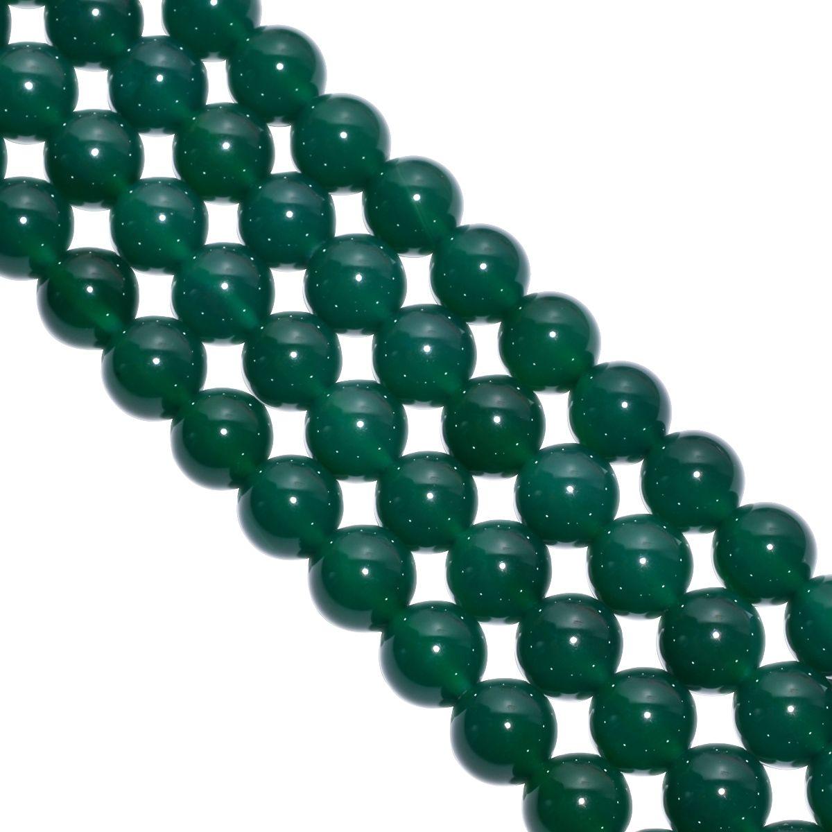 Green Onyx Round Ball Shape Plain  Beads In 10 mm