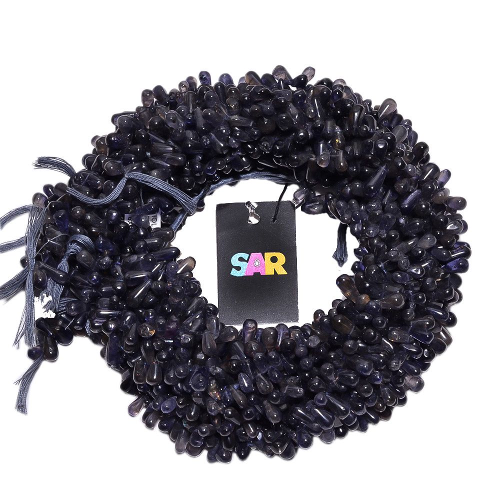 Iolite Smooth Beaded Beads-6x10-5x8mm  With Drop Shape