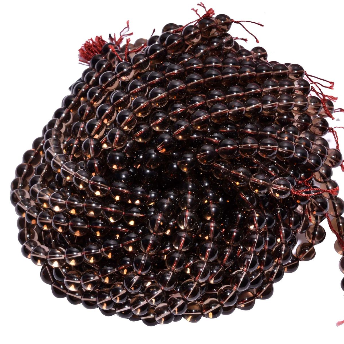 Smoky Quartz 10 mm Plain Stone Beads Round Ball Shape