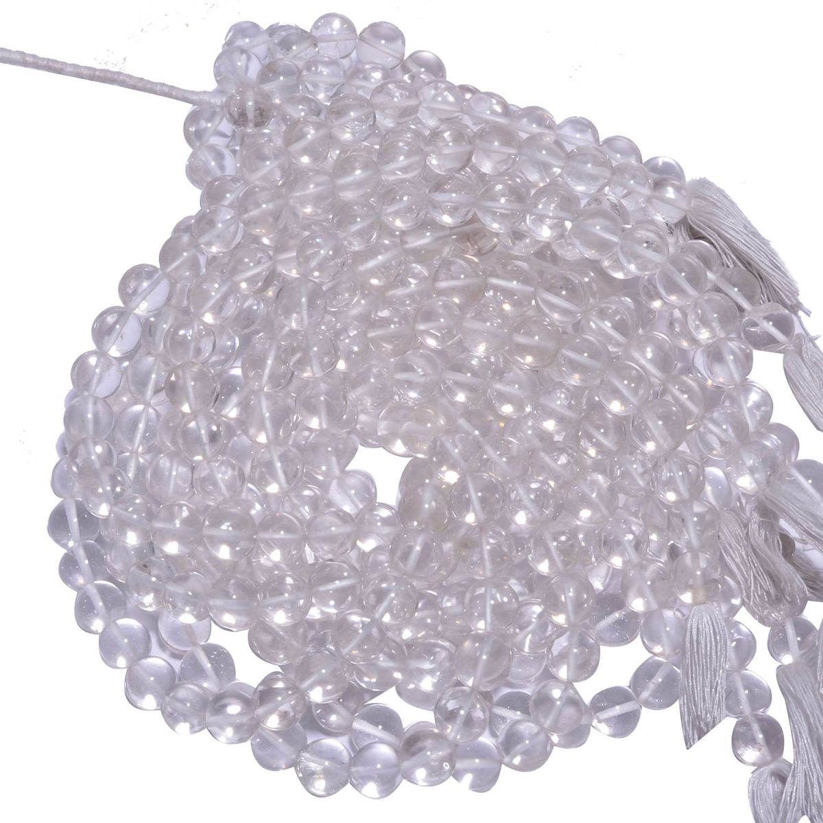 Crystal Quartz Plain Stone Beads -10 mm Size With  Round Ball Shape