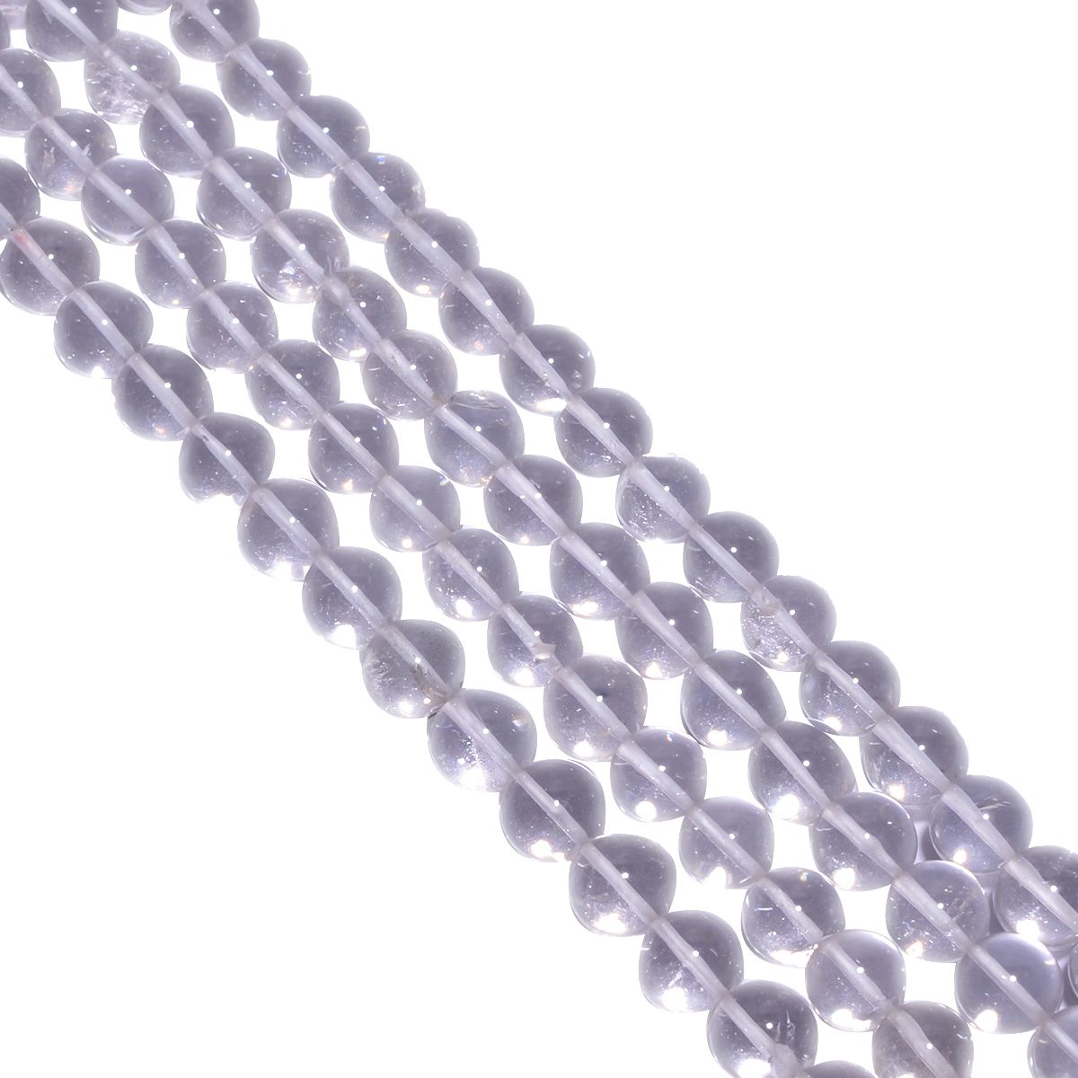 Crystal Quartz Plain Stone Beads -10 mm Size With  Round Ball Shape