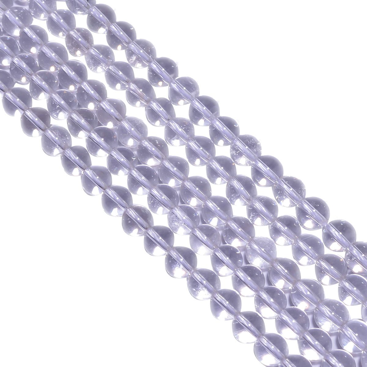 Crystal Quartz  Smooth Beads -8 mm Size And Round Ball Shape