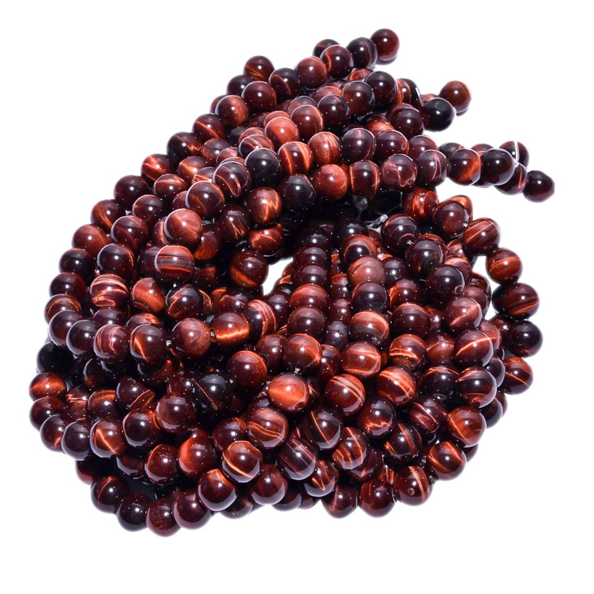 Red Tiger Eye Plain Stone Beads Round Ball Shape -14 mm Size
