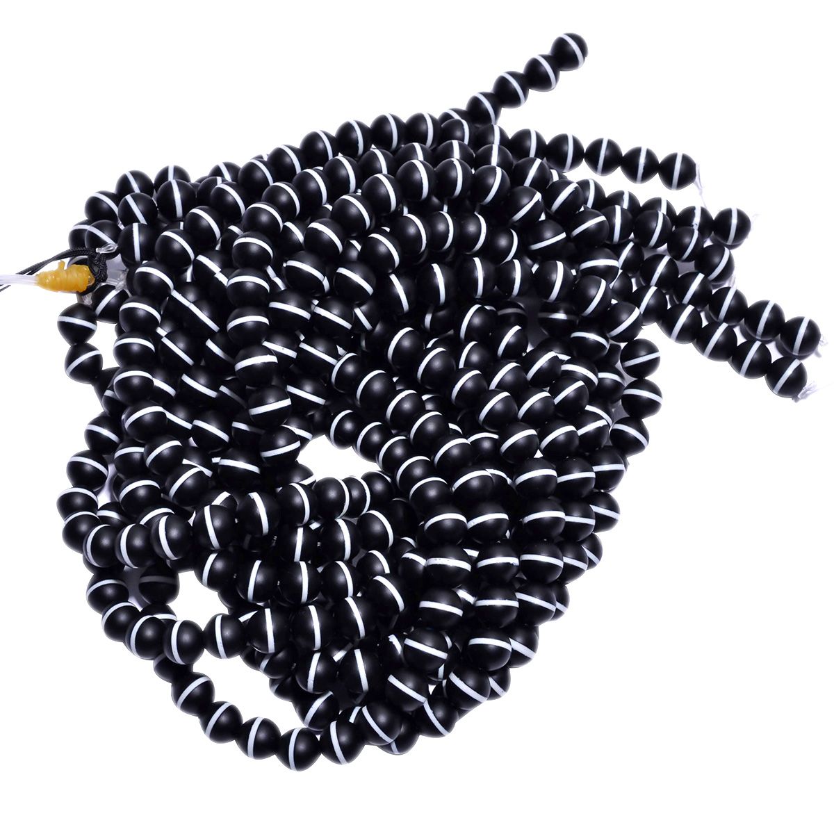 Black And White Agate Plain Stone Beads Round Ball Shape-8 mm Size